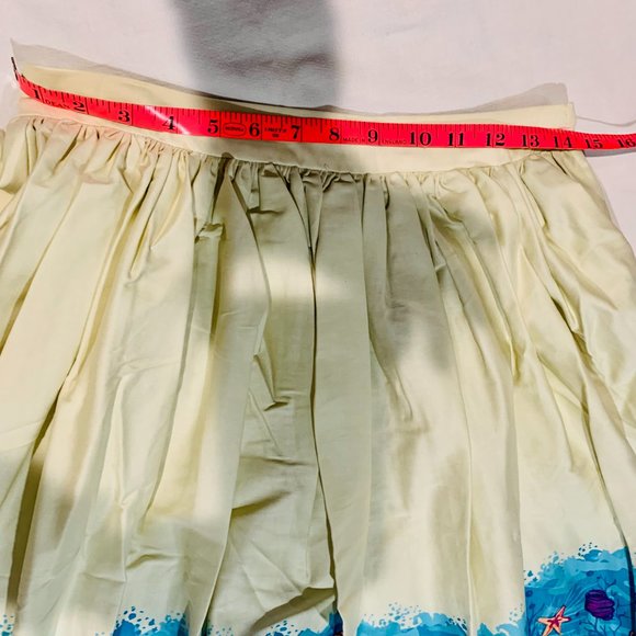 Collectif Retro Pinup Full Skirt Jasmine Seashell Border UK12/ US 8 MED NWT - Picture 13 of 15
